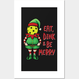 Funny Christmas Elf Pickleball Pun Posters and Art